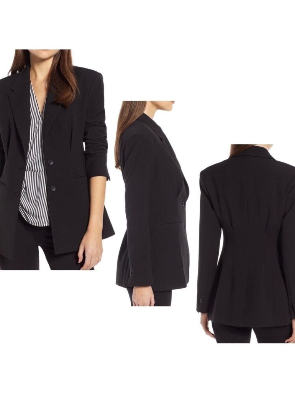 Something Navy Arielle Charnas Cinched Waist Emphasis 2-button blazer jacket S